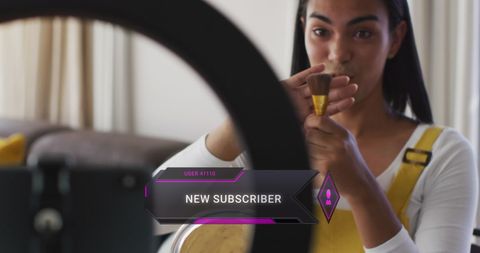 Beauty Vlogger Engaging with Viewers during Makeup Tutorial - Download Free Stock Images Pikwizard.com