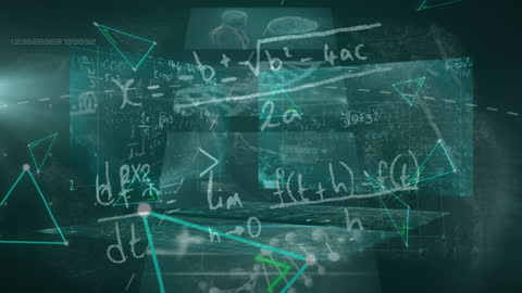 Futuristic Math Equations on Digital Interface