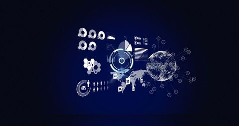 Digital Interface with Global Network and Data Visualization - Download Free Stock Images Pikwizard.com