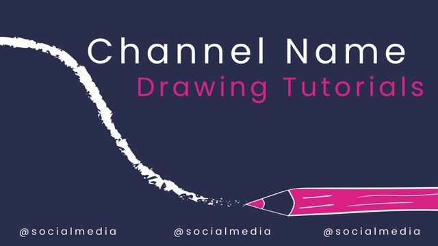 Drawing Tutorials Channel Promotion with Dynamic Pencil Trail - Download Free Stock Templates Pikwizard.com