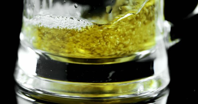 Fragment of Beer Glass with Foaming Golden Beer - Download Free Stock Images Pikwizard.com