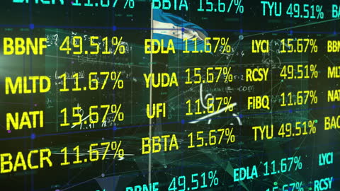 Honduras Flag with Stock Market Data and Digital Network