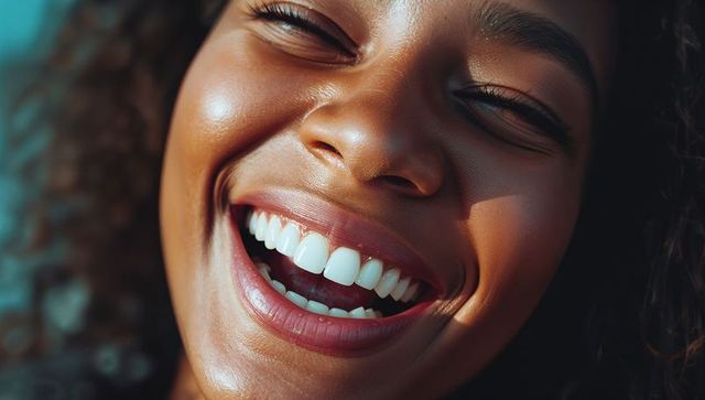 Radiant Woman Expressing Joy and Confidence with Glowing Skin