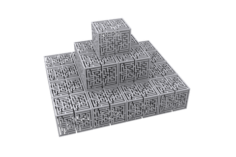 geometric white cubes on transparent background with maze patterns - Download Free Stock Videos Pikwizard.com