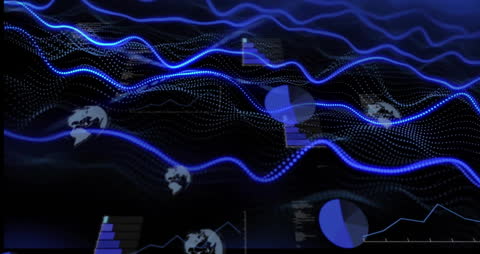 Dynamic Digital Data Flow with Abstract Design on Black