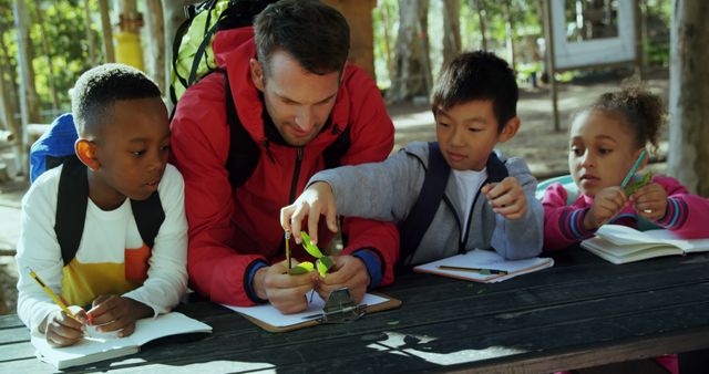 Outdoor Learning with Children Enthusiastically Studying Nature - Download Free Stock Images Pikwizard.com