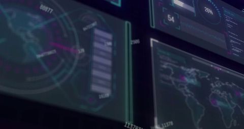 Futuristic Digital Interface with Data Visualization Metrics - Download Free Stock Images Pikwizard.com