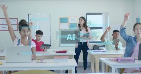 AI Integration in Education: Diverse Classroom Learning - Download Free Stock Images Pikwizard.com