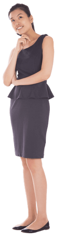 transparent image of asian businesswoman in thoughtful pose - Download Free Stock Videos Pikwizard.com