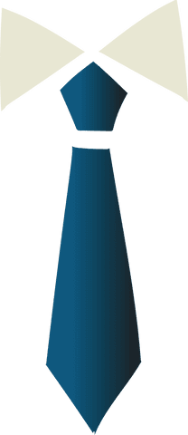 Blue tie illustration with transparent background