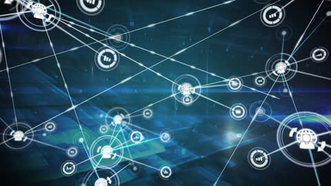 Global Network Connections with Digital Interface Animation