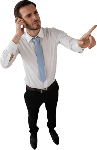 transparent businessman pointing at virtual interface screen - Download Free Stock Videos Pikwizard.com