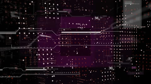 Futuristic Digital Interface with Data and Connections on Dark Background