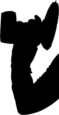 Transparent silhouette of hand holding drill for renovation tools concept