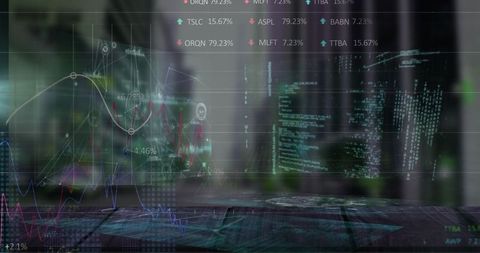 Futuristic Holographic Analytics on Desk with Data Charts - Download Free Stock Images Pikwizard.com