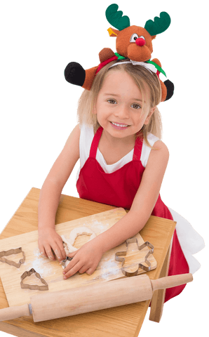 transparent background of girl baking christmas cookies - Download Free Stock Videos Pikwizard.com
