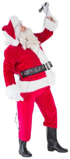 Transparent Santa Claus Singing Christmas Song with Microphone - Download Free Stock Videos Pikwizard.com