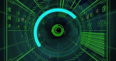 Futuristic Digital Data Interface with Geometric Shapes - Download Free Stock Images Pikwizard.com