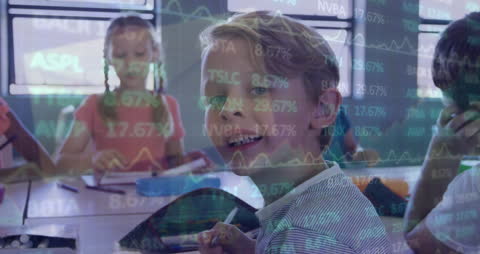 Young Students Learning with Stock Market Overlay