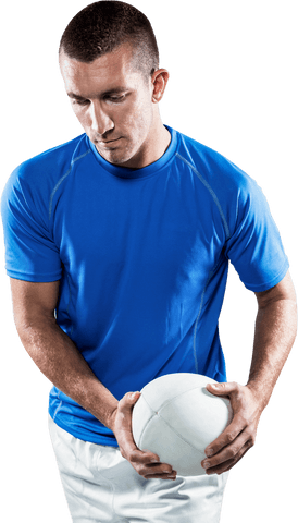 sports enthusiast is holding rugby ball on white transparent background - Download Free Stock Videos Pikwizard.com