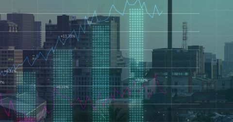 Digital Interface of Financial Growth Over Modern Cityscape - Download Free Stock Images Pikwizard.com