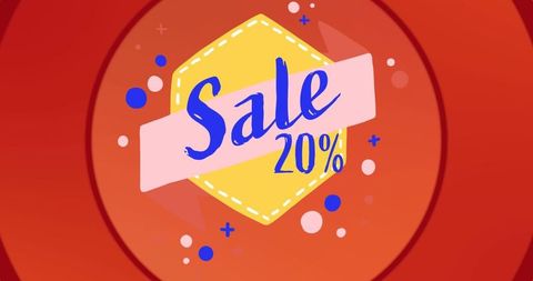 Vibrant retro style 20 percent sale discount promotion design