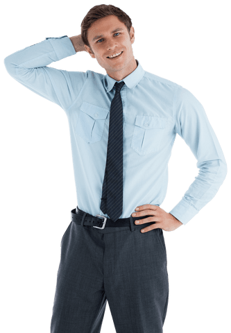 thinking businessman posing with hand on head in transparent background - Download Free Stock Videos Pikwizard.com