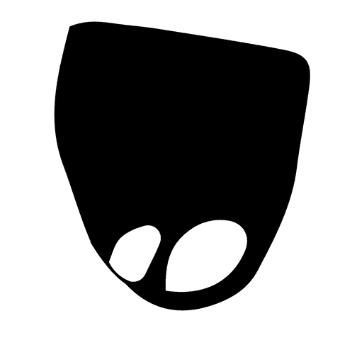 Black abstract shape digital illustration on transparent background