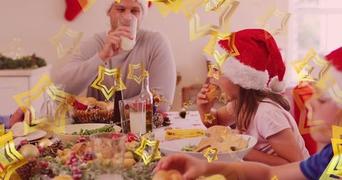 Festive Family Christmas Meal with Decor