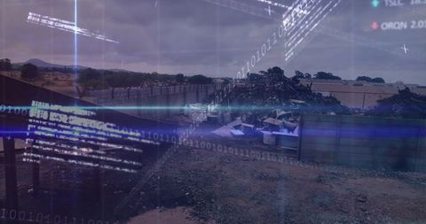 digital interface concept over waste management site - Download Free Stock Images Pikwizard.com