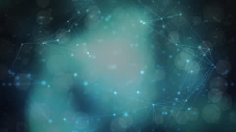 Abstract Network of Glowing Nodes and Connections in Motion