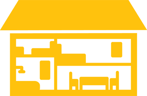 Detailed house outline illustration on transparent background