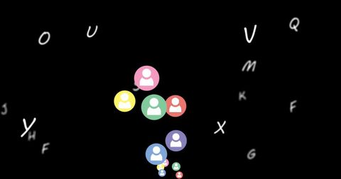 Creative Social Media Icons with Abstract Alphabet