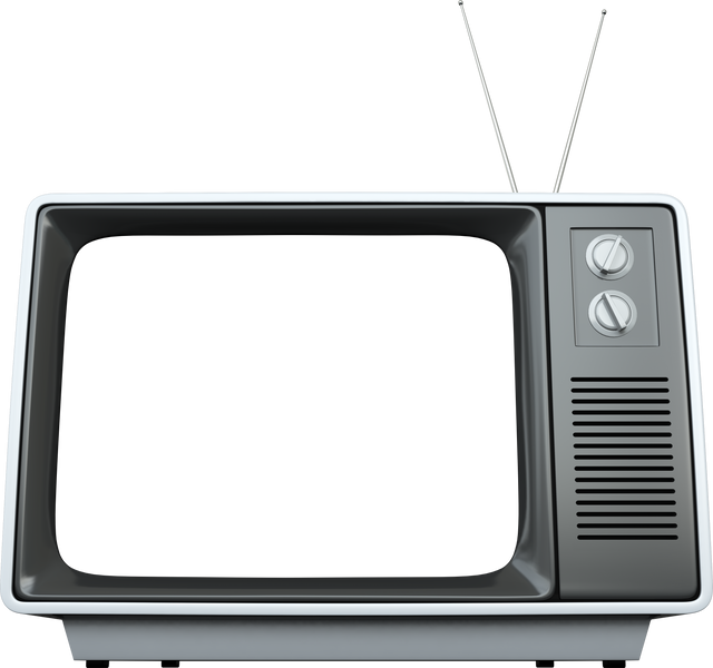 Vintage Retro Transparent Television with Tuning Knobs and Twin Antennas - Download Free Stock Videos Pikwizard.com