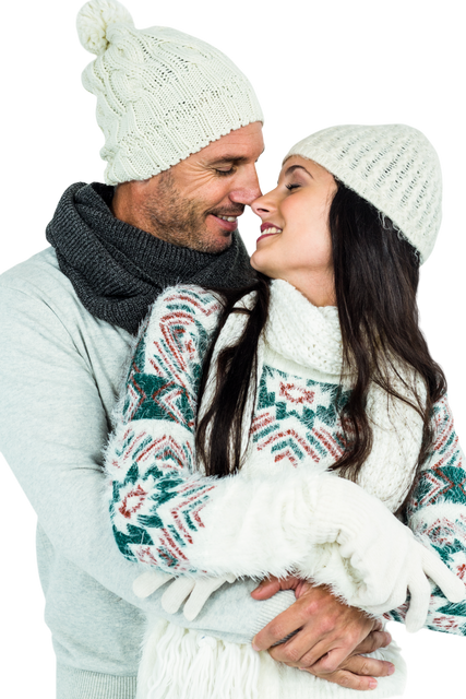 Loving Winter Couple Hugging on Transparent Background - Download Free Stock Videos Pikwizard.com