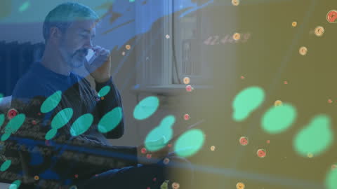 Senior Man Discussing Business Insights in a Digitally Enhanced Environment