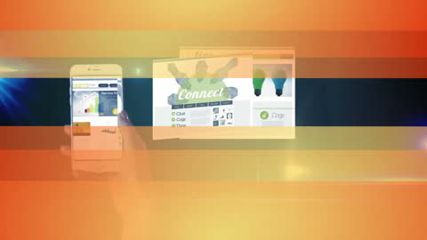 Person Using Smartphone with Data Connections and Online Interface