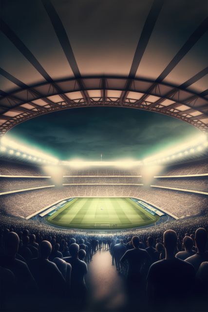 Football stadium with lights and supporters created using generative ai technology - Download Free Stock Photos Pikwizard.com