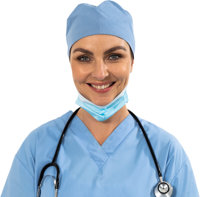 Smiling Female Nurse in Scrubs with Stethoscope and Transparent Background - Download Free Stock Videos Pikwizard.com