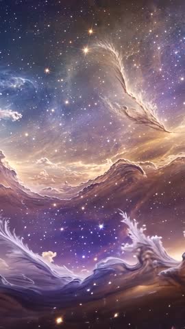 Vertical Nebula Drifting Video: Swirling Starfield and Ethereal Gas Clouds for Sci-Fi