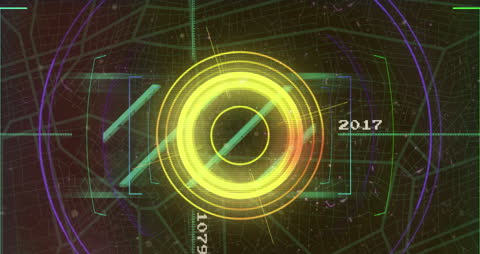 High-Tech Hologram Interface with Dynamic Geometric Patterns