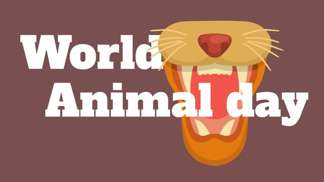 This lively and engaging digital graphic is perfect for promoting World Animal Day, which is celebrated globally on October 4. It features a fun, cartoonish cat muzzle design that grabs attention, making it ideal for use in posters, social media campaigns, or educational materials focused on animal rights and welfare. The playful illustration can be appealing in contexts that aim to raise awareness and encourage support for animal protection causes.