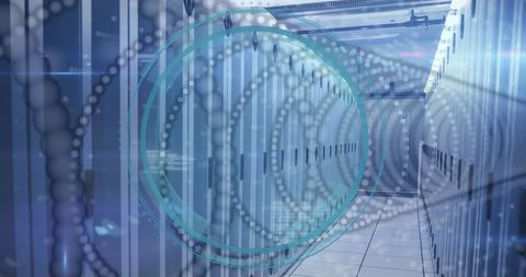 Data Center with Digital Interface Overlay - Download Free Stock Images Pikwizard.com