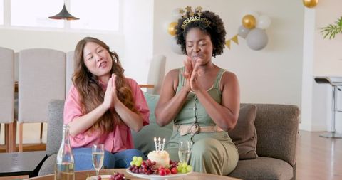 Cheerful couple celebrating birthday with joy and friendship