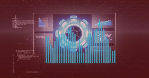 Futuristic Data Visualization Interface with Hub and Bar Graphs - Download Free Stock Images Pikwizard.com