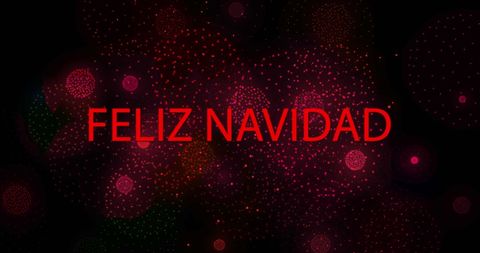 Festive feliz navidad greeting with red sparkling lights