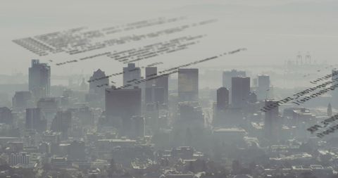 Digital Data Overlapping Urban Cityscape - Download Free Stock Images Pikwizard.com