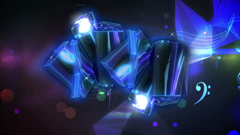 Abstract Animation of Crystals with Musical Notes
