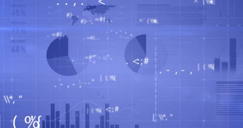 Dynamic Data Analytics on Blue Background