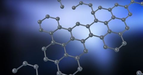 Molecular Structure Against Abstract Blue Background